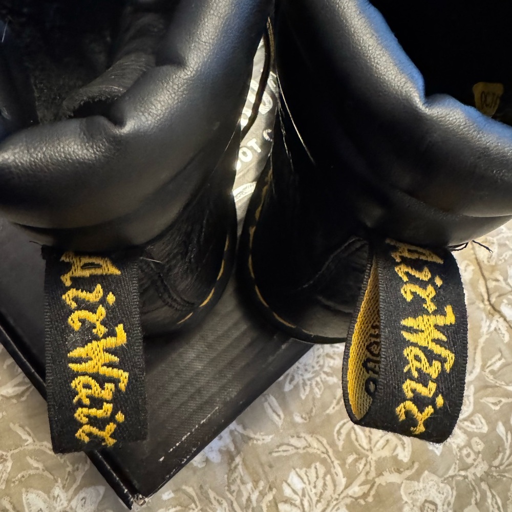 Dr. Martens Black Boots with Yellow Accents